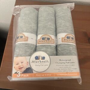BRAND NEW BlueSnail Waterproof Changing Pad Liners - 3 Pack
